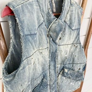 Rare Artisan Collection Puff Denim Vest